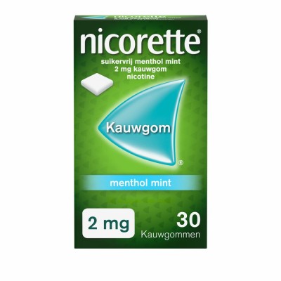 Nicorette Suikervrij Kauwgom Menthol Mint 2mg - 30 stuks