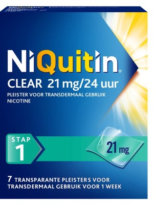 NiQuitin Clear Pleisters 21mg - Stap 1 7ST